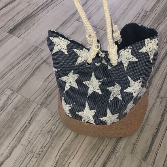 Large cork bottom tote by first & main - Picture 2 of 6